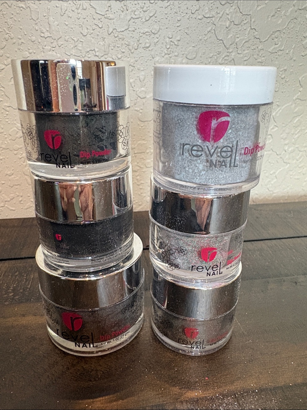 Revel Nail Dip Powder Set - Silver & Black
